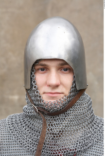 Photos Medieval Knight in mail armor 3 army head helmet…